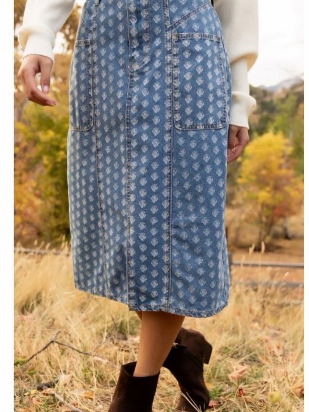 Blossom Blues Denim Skirt